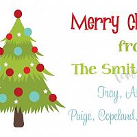 Christmas Tree Personalized Christmas Calling Card