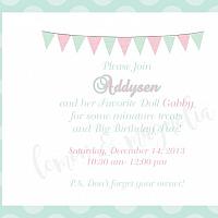 Doll Tea Party Invitation for Doll