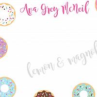 Personalized Donut Notecard