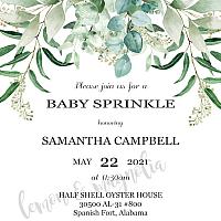 Eucalyptus Baby Sprinkle Invitation