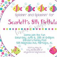 Girl Fishy Fishy Birthday Invitation