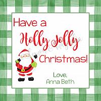Holly Jolly Santa Christmas Gift Tag