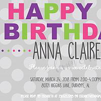 Pink, Lime, Purple Happy Birthday Invitation
