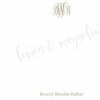 Monogram with Name Flat front Notecard