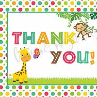Jungle Baby Shower Thank You Notecard 1