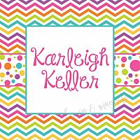 Bright Chevron and Dots Personalized Calling Cards