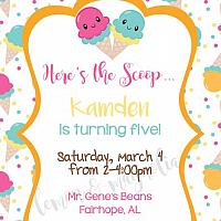 Kawaii Ice Cream Invitation