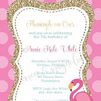 Glitter Flamingo Invitation