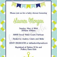 Boy Lime and Aqua Nautical Baby Shower Invitation