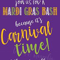Mardi Gras Bash Invitation