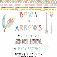 Bows or Arrows Gender Reveal Invitation