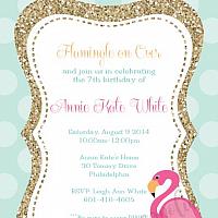 Glitter Flamingo Invitation