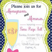Monograms and Mimosas Bridal Shower Invitation