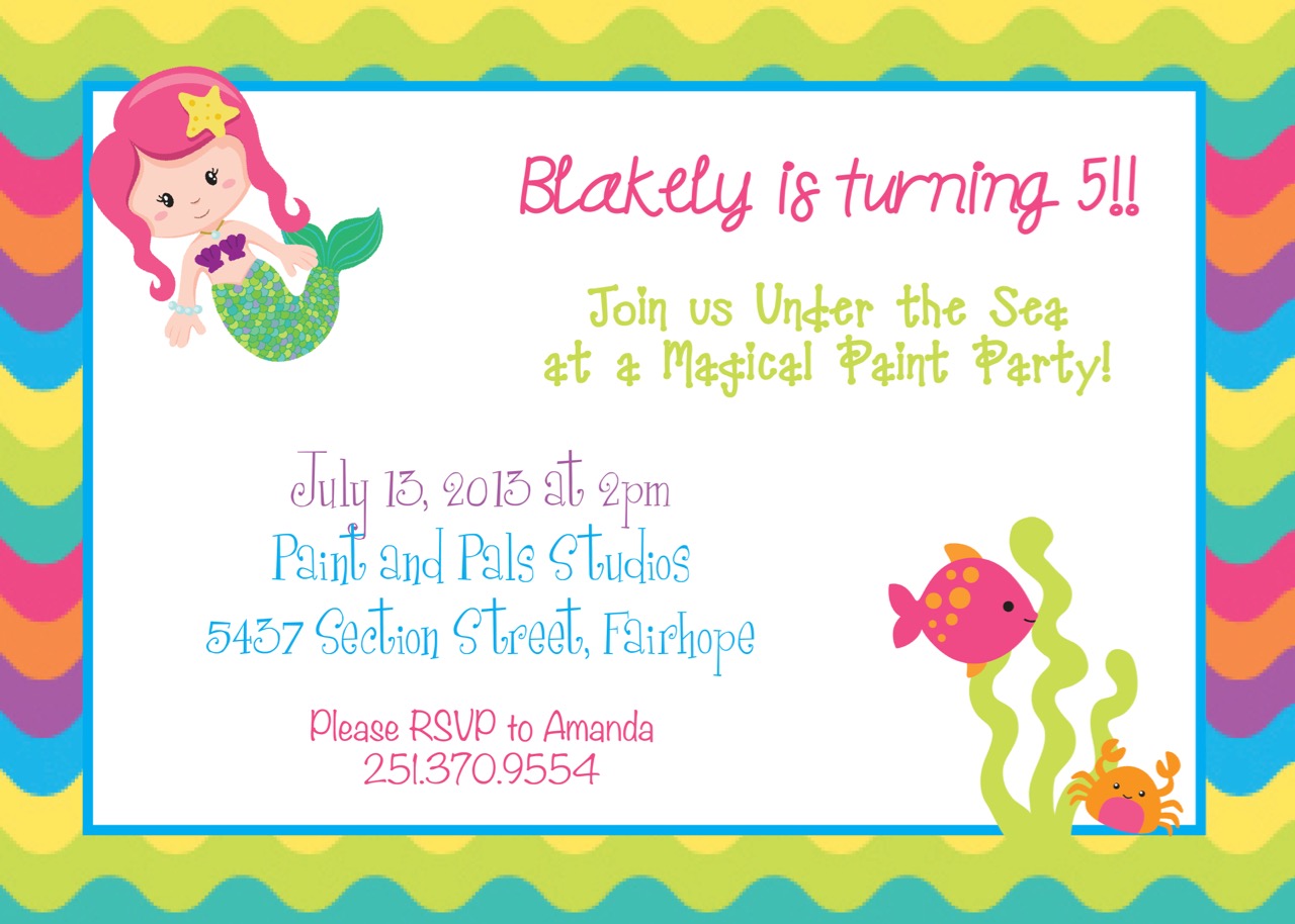 Mermaid Birthday Invitation 2