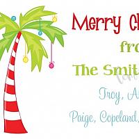 Palm Tree Personalized Christmas Calling Card