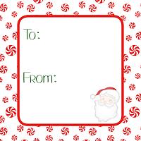 Peppermint Santa Personalized Christmas Gift Tag