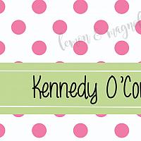 Personalized Pink Polka Dot with Green Calling Card