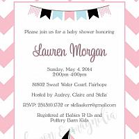 Pink and Grey Sailboat Baby Shower Invitation
