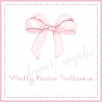 Pink Bow Square Calling Card