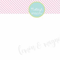 Pink Stripe with Aqua and Lime Personalized Flat front Notecard