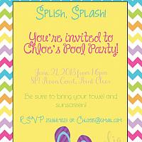 Flip Flop Pool Party Invitation