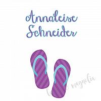 Purple and Blue Flip Flop Personalized Calling Card