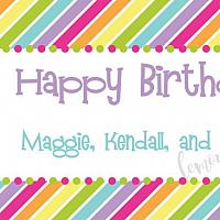 Rainbow Stripe with Dots Happy Birthday Personalized Calling Card