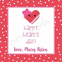 Red Heart Valentine's Gift Tag