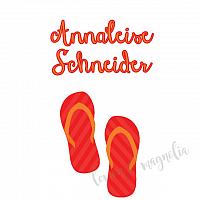 Red and Orange Flip Flop Personalized Calling Card