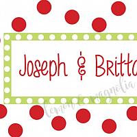 Red Polka Dot Personalized Christmas Calling Card