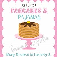 Scalloped Pancake and Pajamas Birthday Invitation