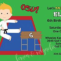 Karate Birthday Invitation
