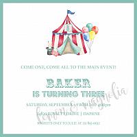 Square Watercolor Circus Invitation