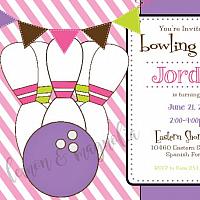 Girl Bowling Birthday Invitation 2