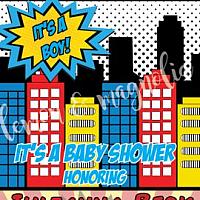 Superhero Baby Shower Ticket Invitation