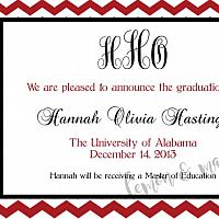 University of Alabama Graduation Announcement with monogram