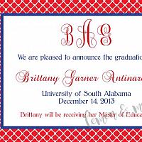 University of South Alabama Graduation Announcement