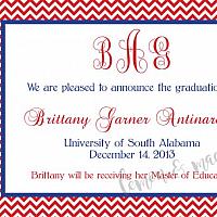 University of South Alabama Graduation Announcement
