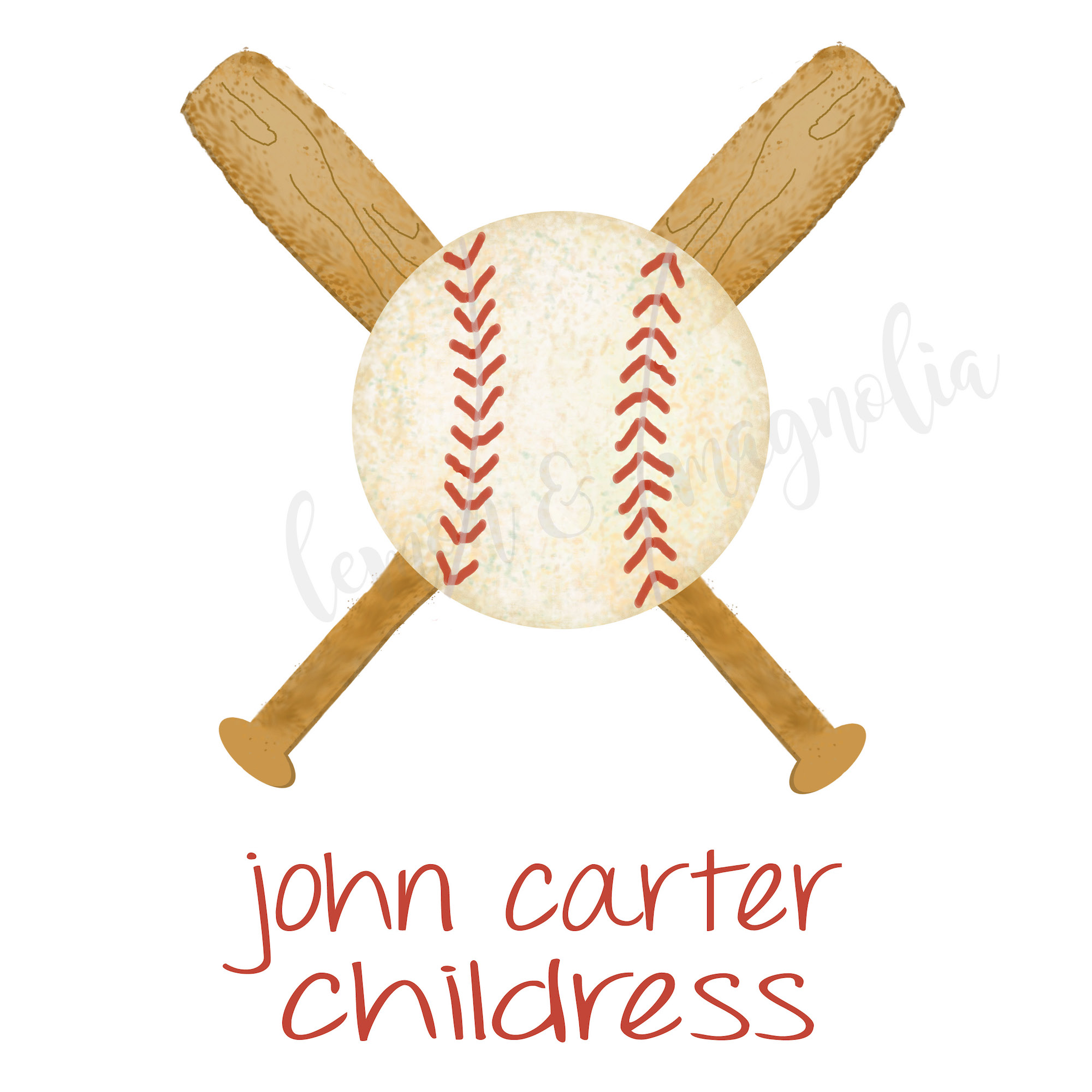 Watercolor Baseball Calling Card