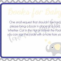 Yellow and Grey Elephant Baby Shower Book Request Card