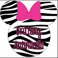 Zebra Minnie Mouse Personalized Calling Card