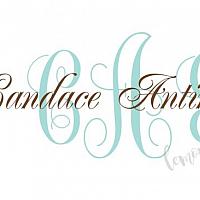 Blue and Brown Fancy Monogram Calling Card