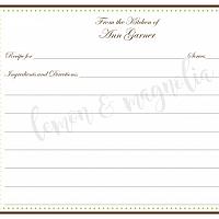Brown and Lime Polka Dots Personalized Recipe Cards