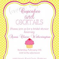 Cupcakes and Cocktails Bridal Shower Invitation
