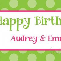 Green Polka Dot Personalized Happy Birthday Calling Card