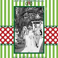 Green Stripe with Red Polka Dot Personalized Photo Christmas Card