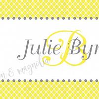 Grey and Yellow Quatrefoil Personalized Calling Card