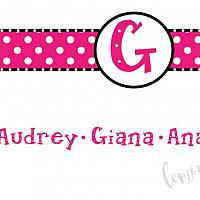 Hot Pink Polka Dot with initial Personalized Calling Cards