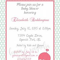 Pink and Mint Umbrella Baby Shower Invitation