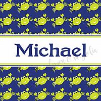 Navy and Lime Crab Personalized Calling Card
